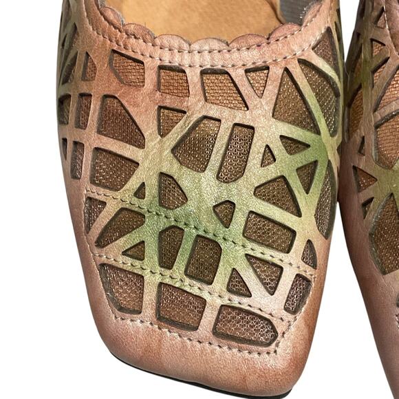 Vintage Womens Shoes 8.5 Leather Artsy Pumps Boho Earthy Goblin Fairy Whimsical - Picture 7 of 8